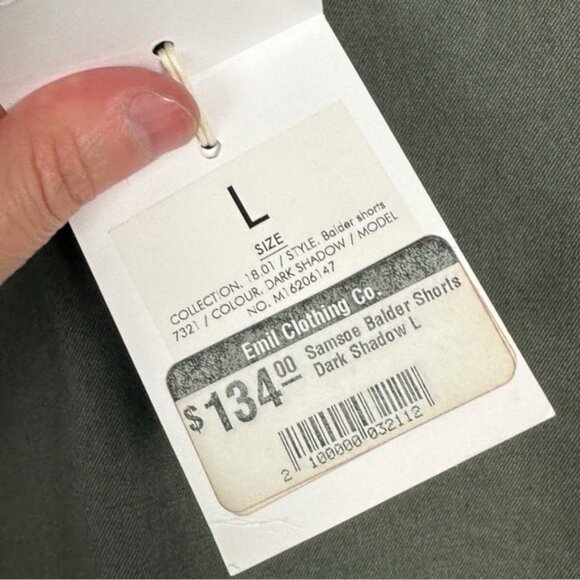 NWT Samsoe Bermuda Shorts Brown Size Large Button Fly Khaki Balder Minimal NEW L - Picture 6 of 16